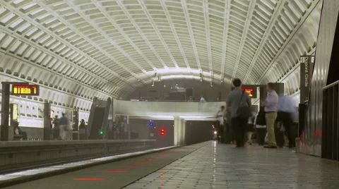 Rail Station platform (Time Lapse) Stock Footage 2050943