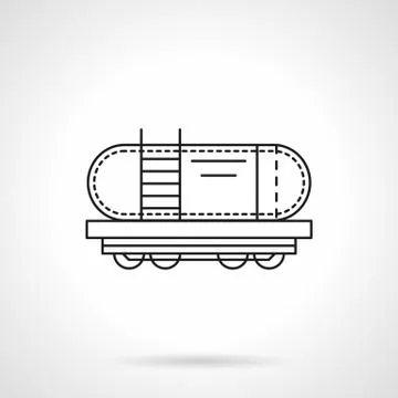 Rail tank flat line vector icon Stock Illustration
