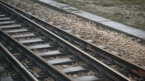Rail track Stock Footage 22341647