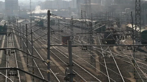 Rail track yard Stock Footage 6363523