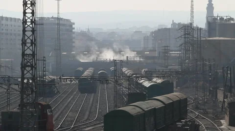 Rail track yard Stock Footage 6372223