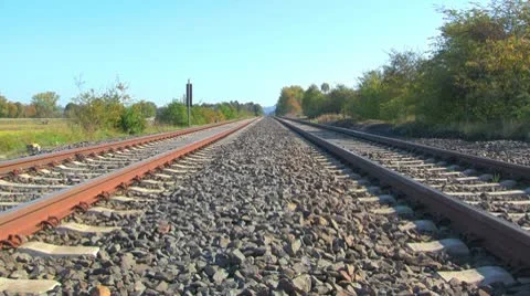 Rail tracks Stock Footage 8980259
