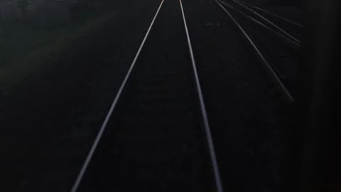 Rail tracks split direction Stock Footage 332620267