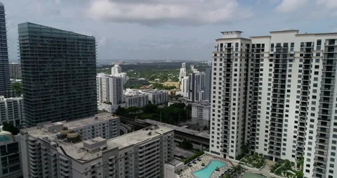 Rail Tracks through downtown Miami Stock Footage 149246711