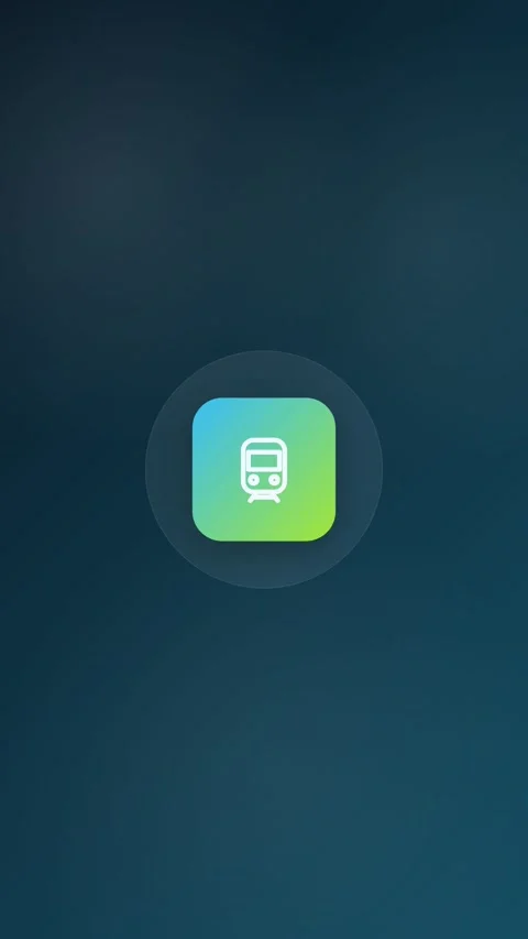 Rail Train Animated Icon 9:16 Stock Footage 345158846
