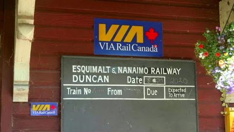 VIA Rail Train Station Platform, Transportation Transport Travel Locomotive Stock Footage 158360939