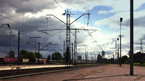 Rail transport. Freight train Stock Footage 55557731