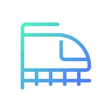 Rail transport pixel perfect gradient linear ui icon 스톡 일러스트