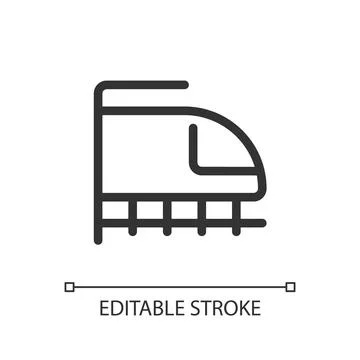 Rail transport pixel perfect linear ui icon Stock Illustration