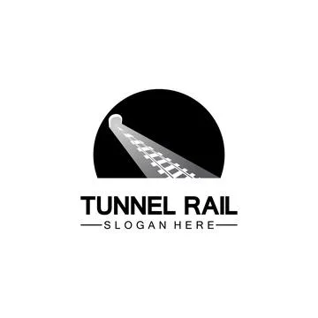 Rail with tunnel logo icon vector design template Stock Illustration