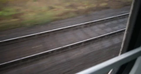Rail way. View from the window train. Stock Footage 268082564