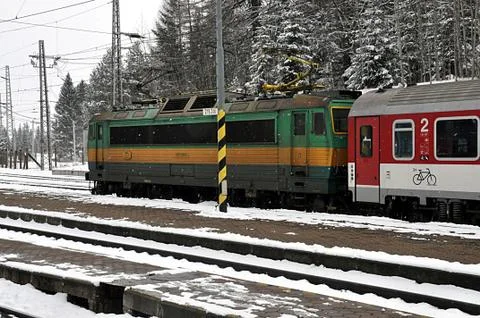 Rail in winter Stock Photos