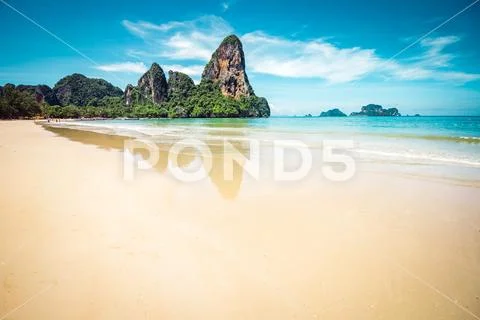 Railay beach in Thailand Stock Photos