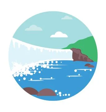 Railay Beach Vector Icon Stock Illustration
