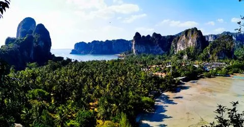 Railay beach view point Stock Photos