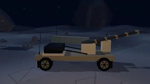 Railgun charged on mountain test range Stock Footage 342216128