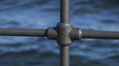 Railing and water Stock Footage 32316203