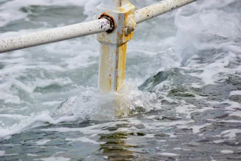 Railing and water Stock Photos