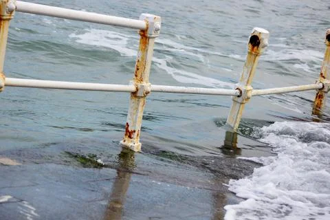 Railing and water Stock Photos
