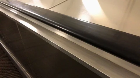 The railing of the escalator Stock Footage 96998419