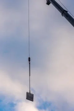 The railing at the hook of the crane Stock Photos