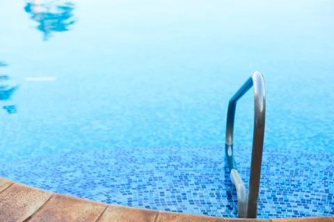 Railing in the pool Stock Photos