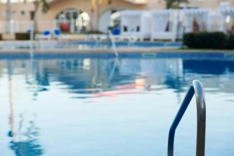 Railing in the pool Stock Photos