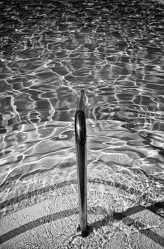 Railing at the pool Stock Photos