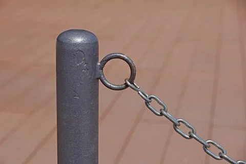 Railing Post with a chain Stock Photos
