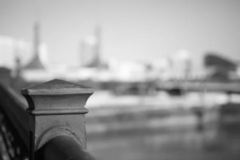 Railing post with soft portland Stock Photos