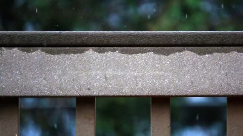 Railing Rain Slow Motion Stock Footage 78185998