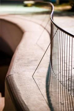Railing Shadow and Concrete Texture at Benidorm Promenade Stock Photos