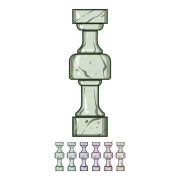 Railing stone balustrade cartoon vector graphic Stock Illustration