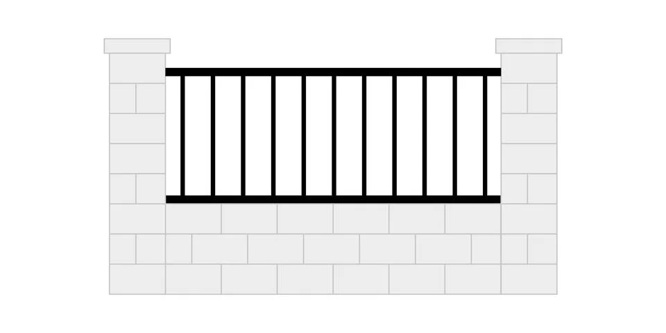 Railing vector. railing on white background. wallpaper. free space for text. Stock Illustration