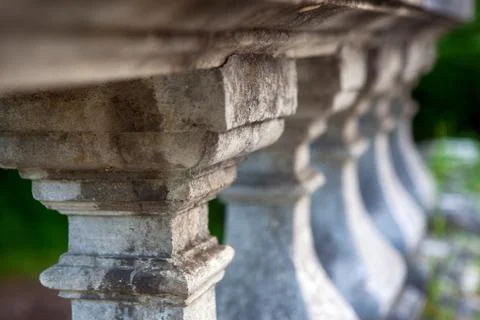 Railing in the yard Ancient architecture of ancient railings Stock Photos