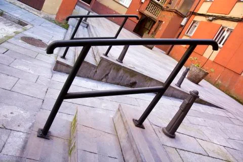 Railings and steps Foto stock