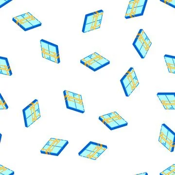 Railings with mirror in dance studio isometric icon seamless pattern Stock Illustration