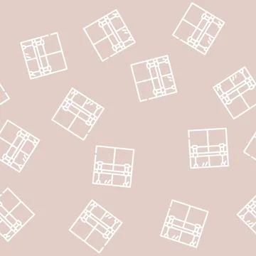 Railings with mirror in dance studio line vector seamless pattern 스톡 일러스트