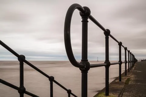 Railings on the promenade Stock Photos