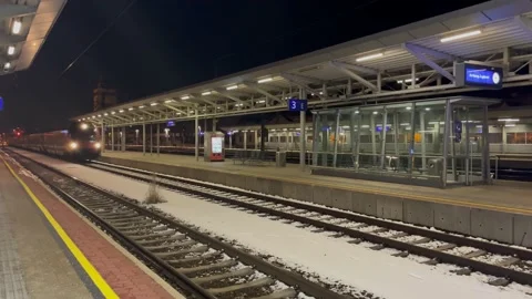 Railjet high speed train passing slowly the railway station Stock Footage 229761470