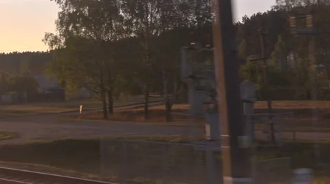 Railroad 1. the view from the train window Stock Footage 55214562