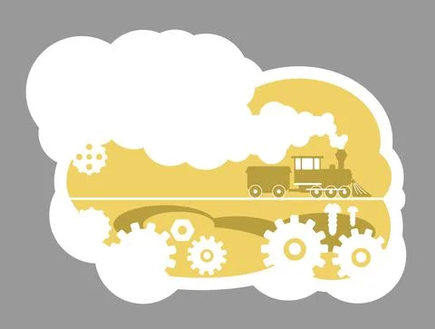 Railroad 2D vector web banner, poster イラスト素材