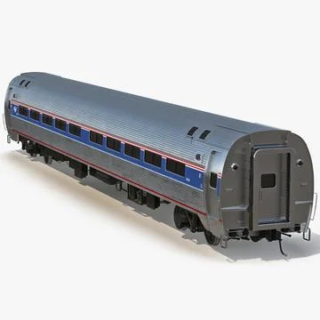 Railroad Amtrak Passenger Car 3D Model