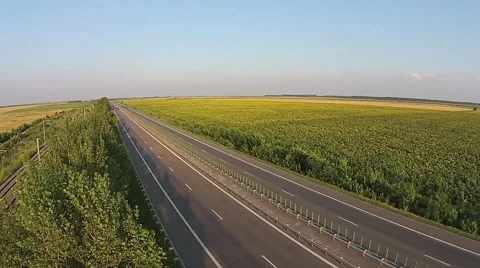 Railroad and highway Stock Footage 41328497