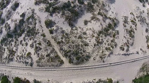 Railroad on Beach Stock Footage 46131795