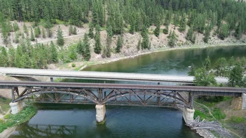 Railroad bridge Over Clark Fork River Vidéo 319046384