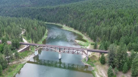 Railroad bridge Over Clark Fork River Vidéo 319048212