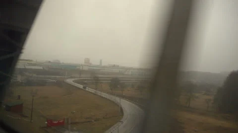 Railroad Bridge. View from the train window Stock-Footage 36412762