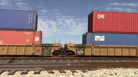 Railroad cars Video stock 48012467