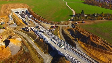 Railroad construction site Video stock 101079939